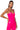 Side View Rio Sweetheart Neck Faux Leather Bodysuit In Neon Pink