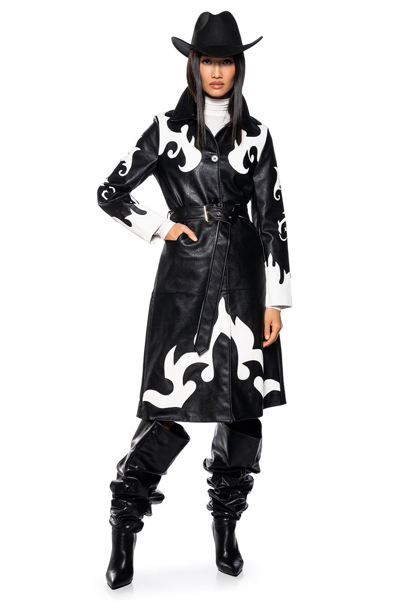 ROBOT COWGIRL PU TRENCH JACKET view 0