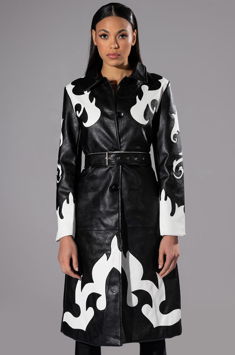 Detail View Robot Cowgirl Pu Trench Jacket