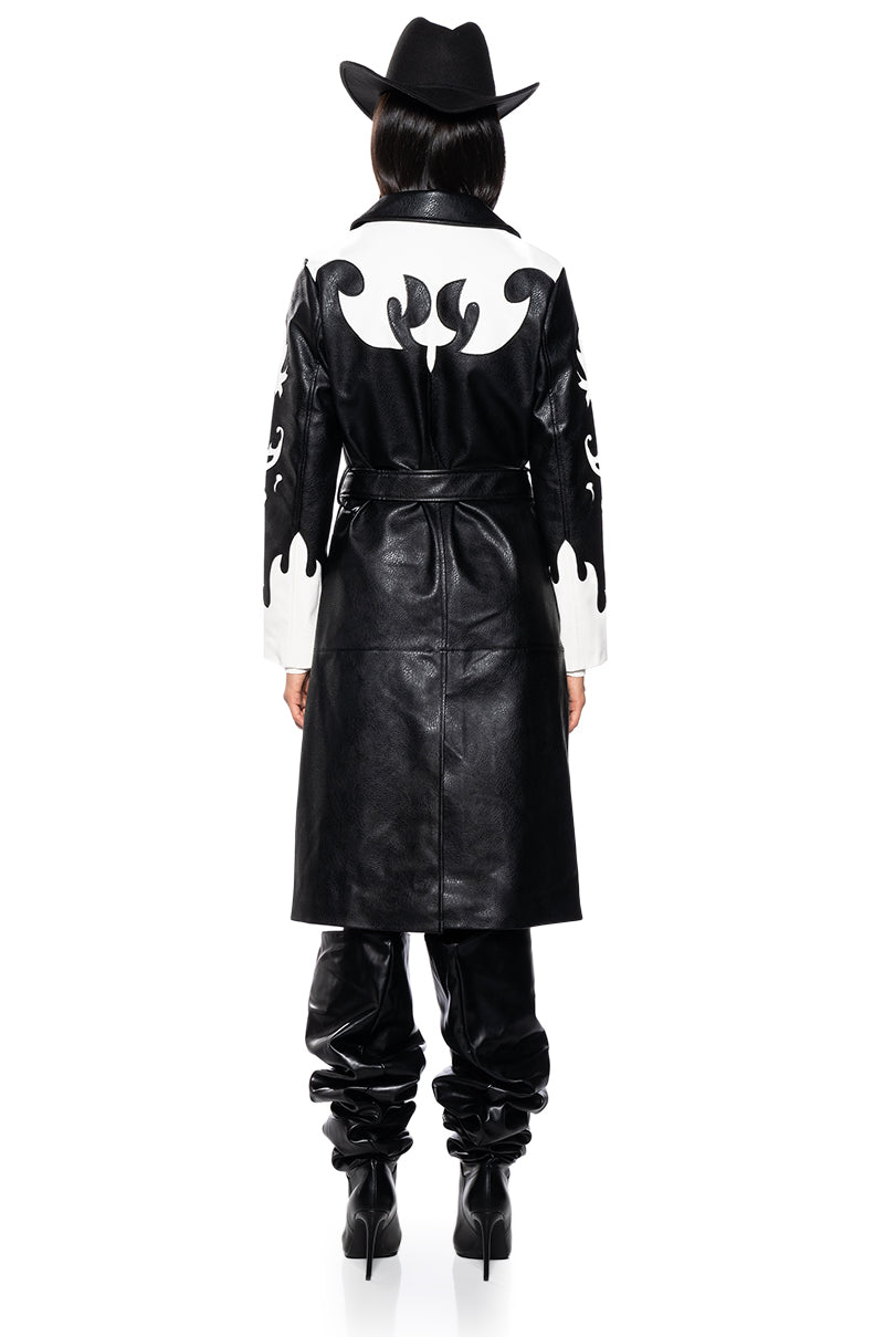Detail View Robot Cowgirl Pu Trench Jacket