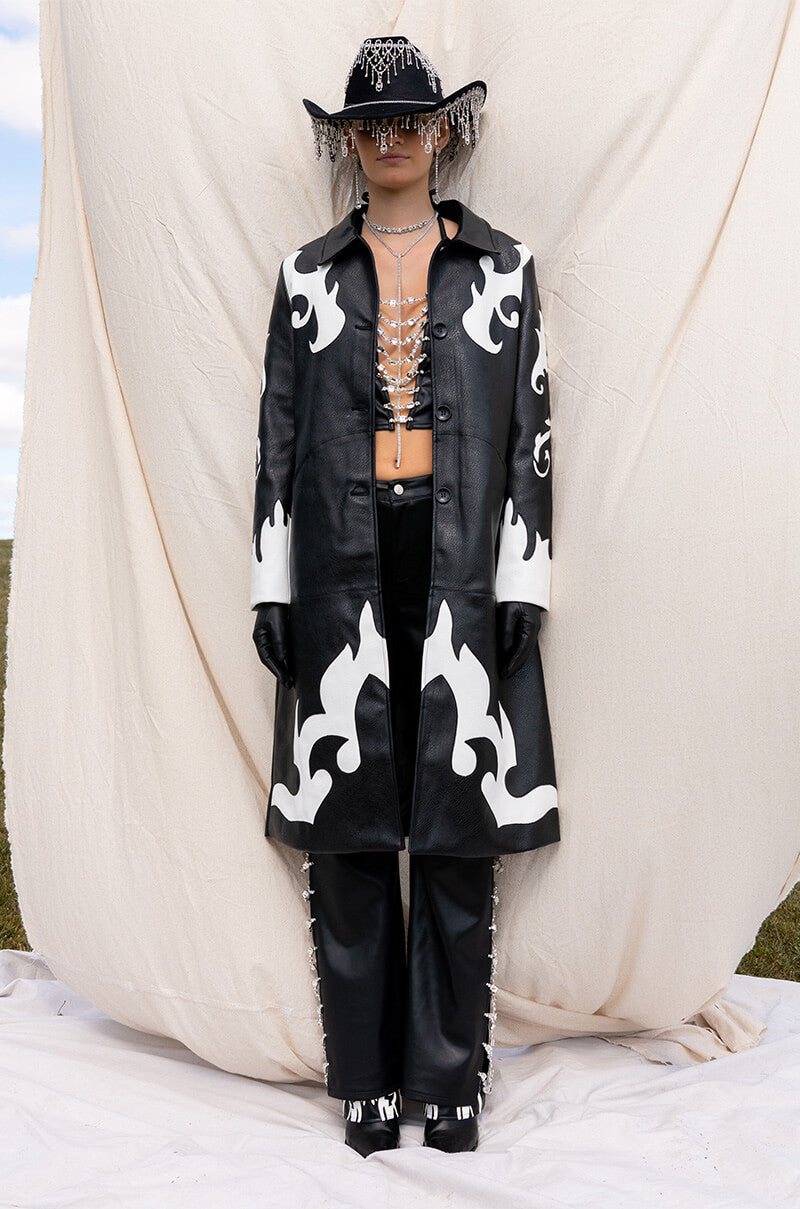 Detail View Robot Cowgirl Pu Trench Jacket