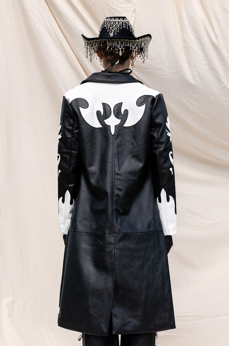 Extra View Robot Cowgirl Pu Trench Jacket