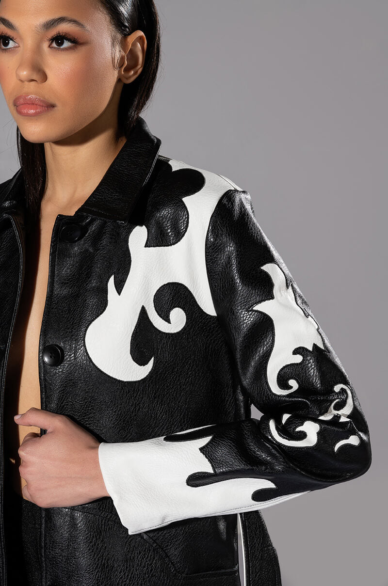 Extra View Robot Cowgirl Pu Trench Jacket