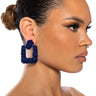 Front View Rock Of Ages Textured Drop Earrings