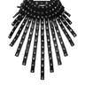 Side View Rock Star 101 Faux Leather Rhinestone Statement Necklace