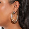 Front View Rockstar Rhinestone Hoops