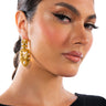 Front View Rodin Pearl Embellished Drop Earrings