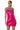 Front View Romance Lives On Cowl Neck Mini Dress In Fuchsia