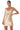 Front View Romance Lives On Cowl Neck Mini Dress In Light Brown