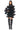 Back View Romantic Layered Ruffles Long Sleeve Mini Dress In Black