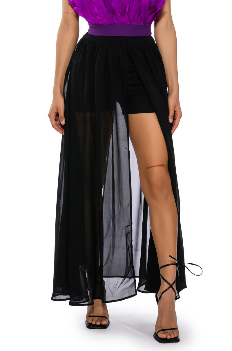Front View Romantic Stroll Maxi Skort