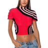 Front View Romanticize Me Pleated Knit Mock Neck Top In Pink Multi