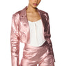 Front View Romy Metallic Crop Blazer