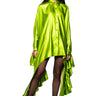 Front View Ronni Button Down Shirt Dress In Green