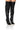 Front View Ronnie Weaved Thigh High Boot In Black