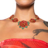 Front View Rose Garden Statement Necklace