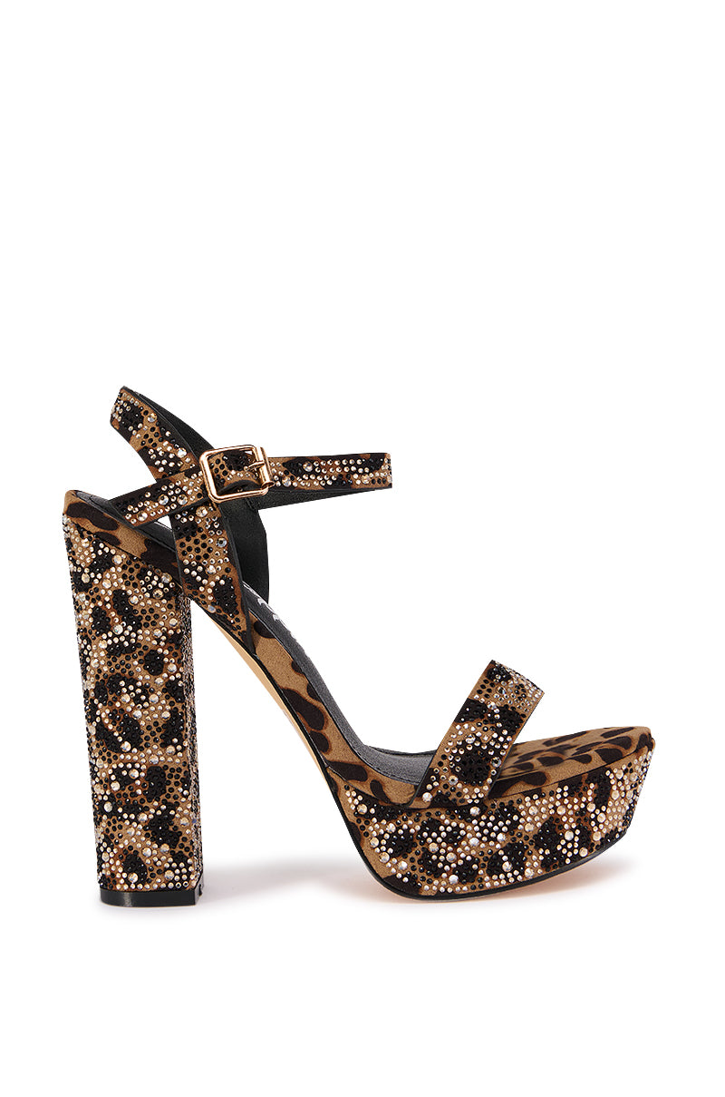 ROSS LEOPARD EMBELLISHED PLATFORM SANDAL - Main Image