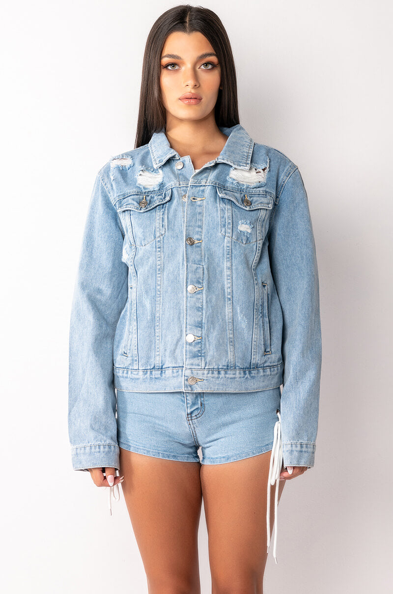 Detail View Rottweiler Back Patch Denim Jacket