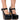 Front View Roundabout Chunky Croc Mary Jane Pump In Black