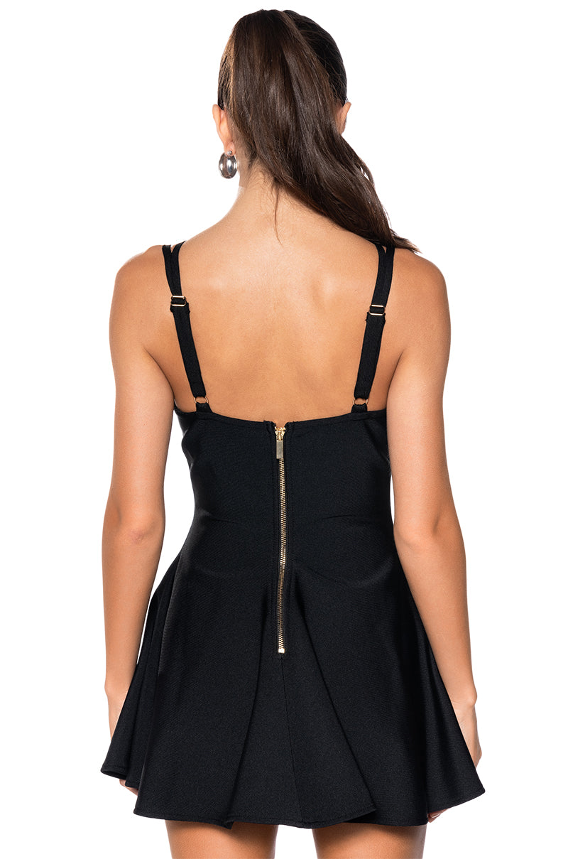 Full View Roxy Flared Bandage Mini Dress