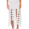 Front View Royalty Circle Cut Out Fringe Maxi Skirt