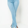 Front View Ruby High Rise Skinny Jeans in Ultra Light Blue Denim