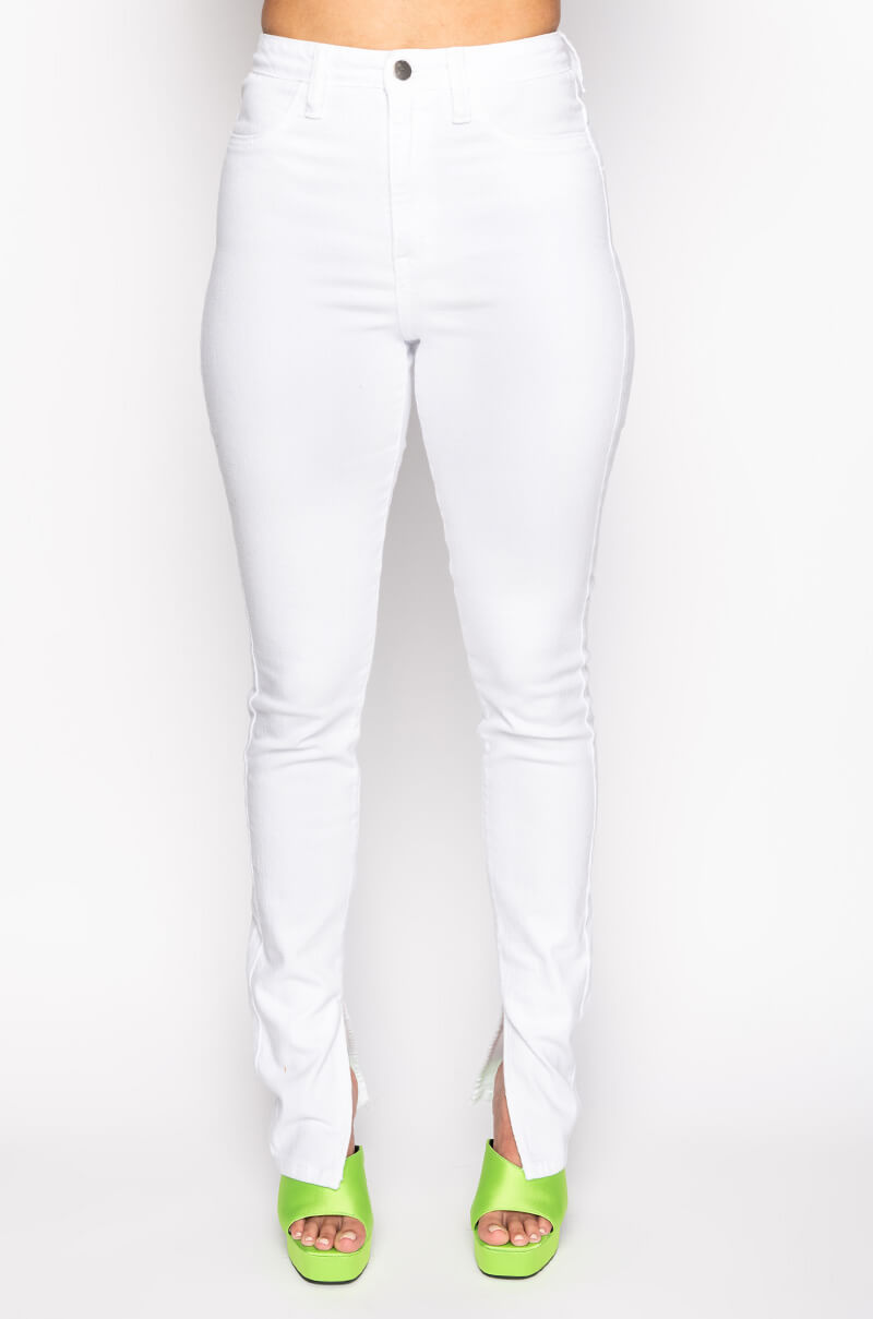 Extra View Ruby High Rise Split Hem Skinny Jeans