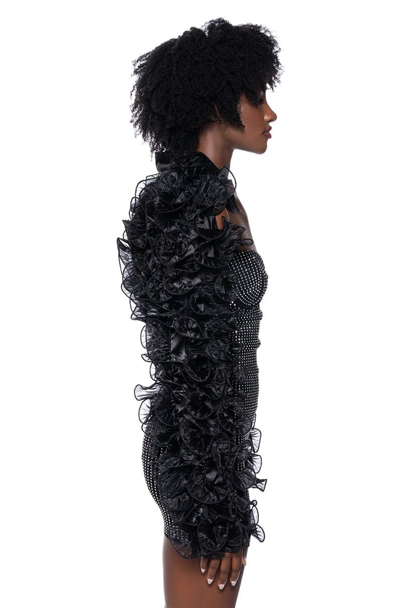 Detail View Ruffle Sleeve Bolero