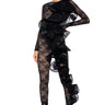 Front View Ruffled Lace Catsuit