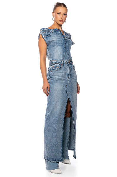 [ JEANS] Maxi Denim Dress ★人気★ Zhyaj Womens Long Sleeve Flowy Denim Maxi Dress V Neck Loose