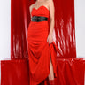 Front View Run The World Strapless Maxi Dress