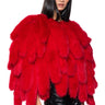 Front View Run This Town Faux Fur Fox Tail Cape