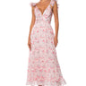 Front View Runaway Ruffle Floral Maxi Dress