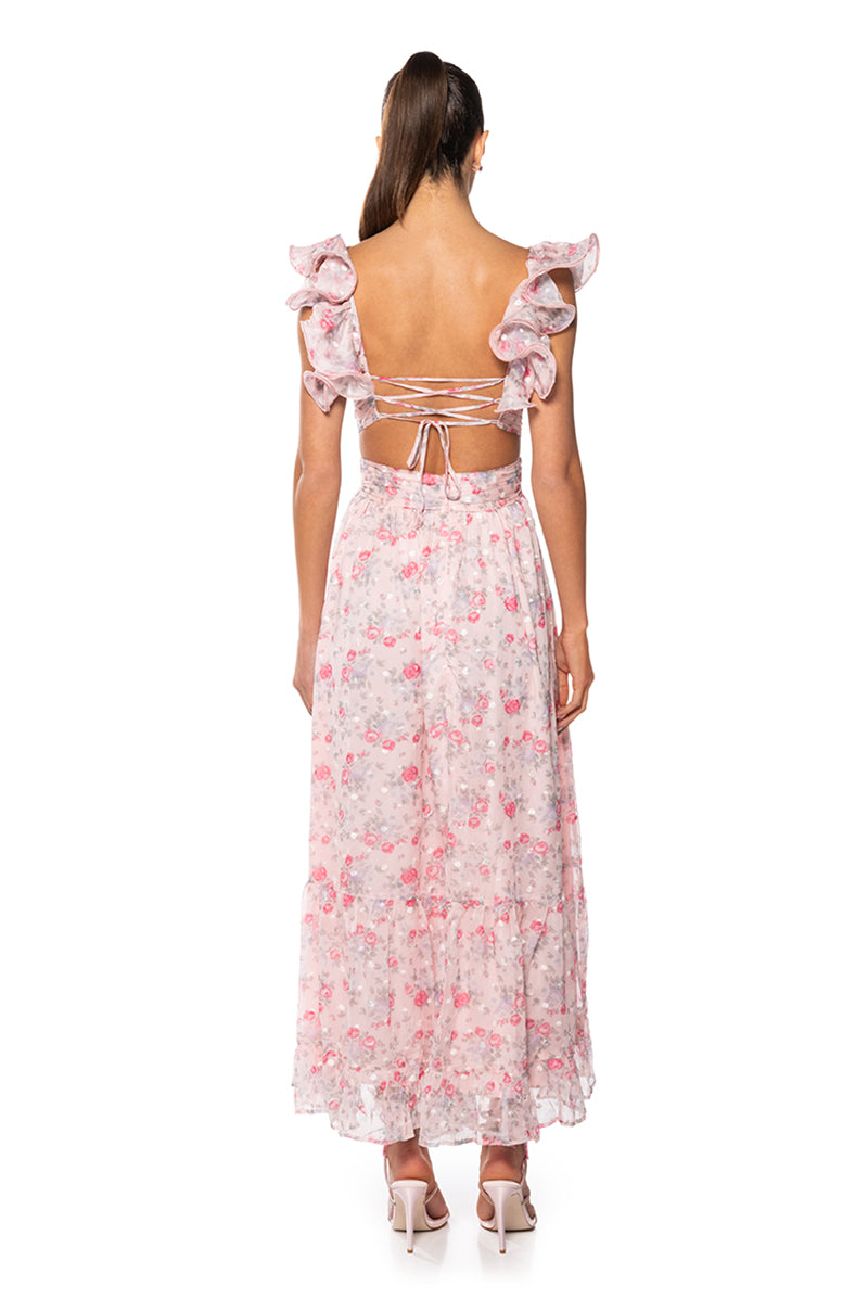 Full View Runaway Ruffle Floral Maxi Dress