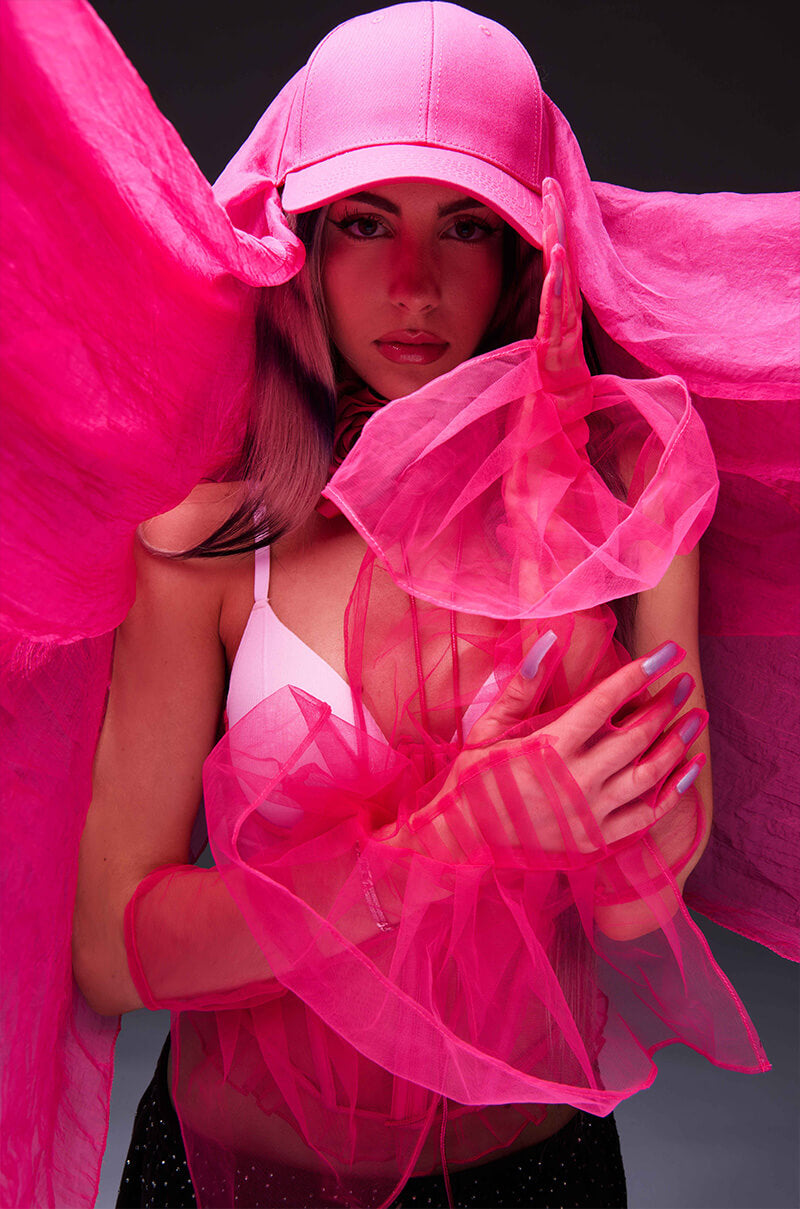 RUNWAY CAPE HAT IN PINK view 0