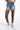 Front View Runway High Waisted Stretchy Rhinestone Jean Shorts