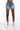 Detail View Runway High Waisted Stretchy Rhinestone Jean Shorts