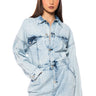 Front View Ryder Button Down Denim Mini Dress