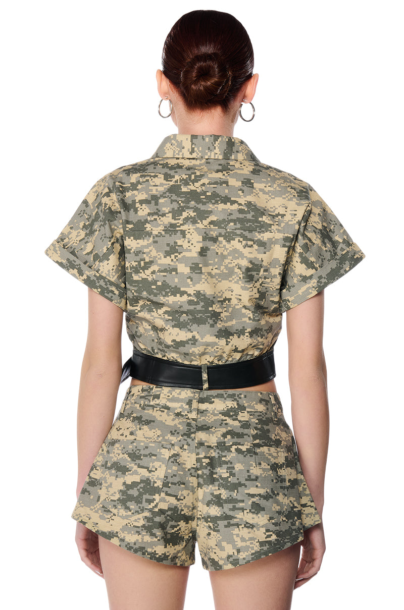 Extra View Ryder Camo Belted Button Down