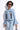 Front View Ryley Lace Up Denim Bell Sleeve Jacket