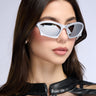 Front View Saabie Sunglasses In Silver