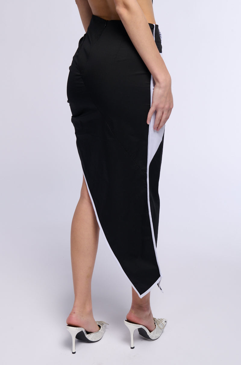 Detail View Sabrina Asymmetric Midi Skirt 3