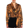 Front View Safari Satin Printed Blouse