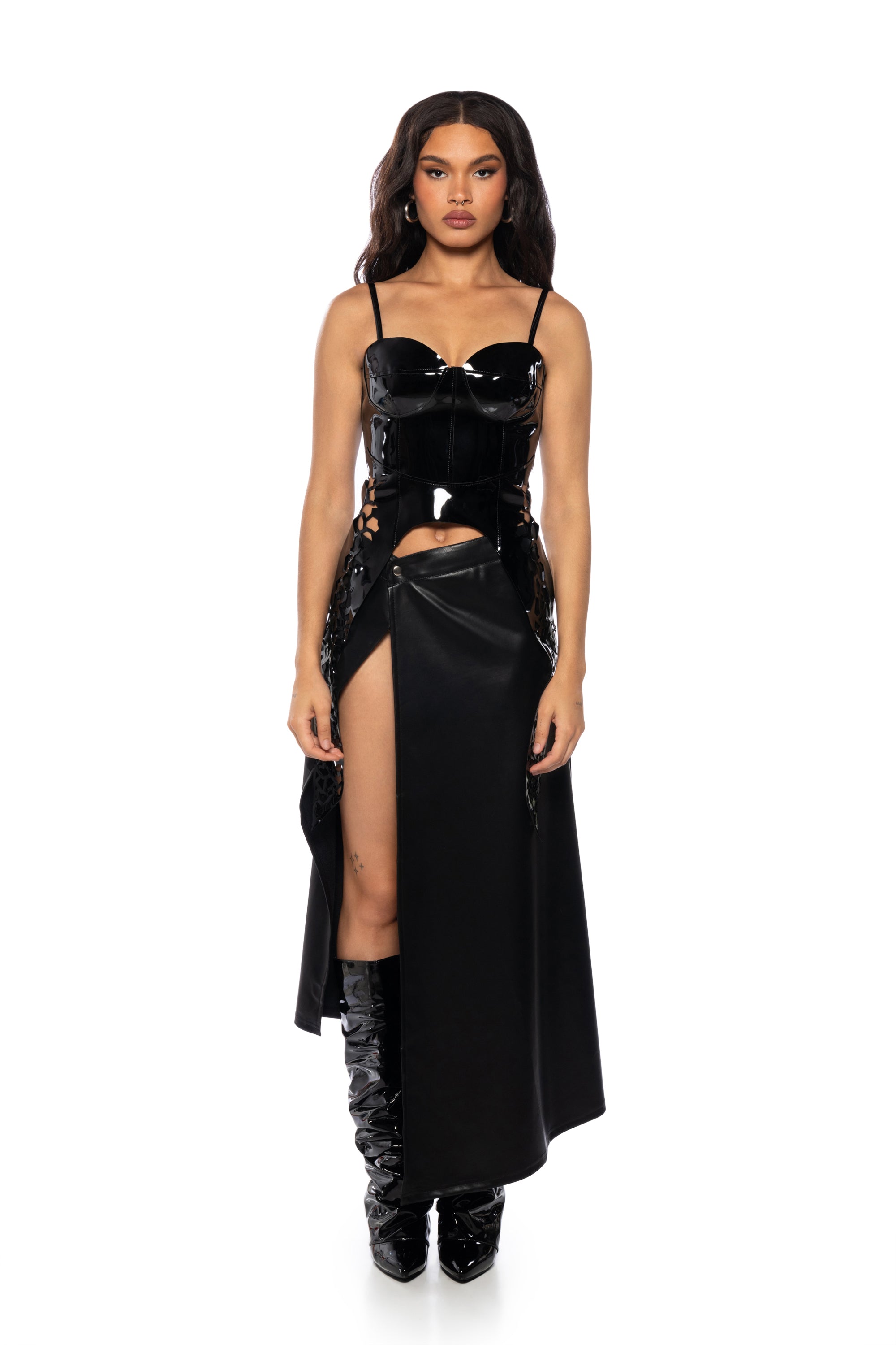 Extra View Safe On My Own Vinyl Corset Top