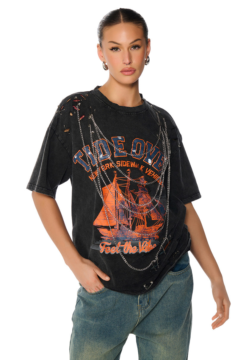 Front View Sail Ashore Short Sleeve Graphic Tee