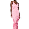 Front View Samba Style Fringe Maxi Dress