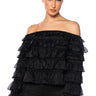 Front View Samira Off The Shoulder Ruffle Blouse