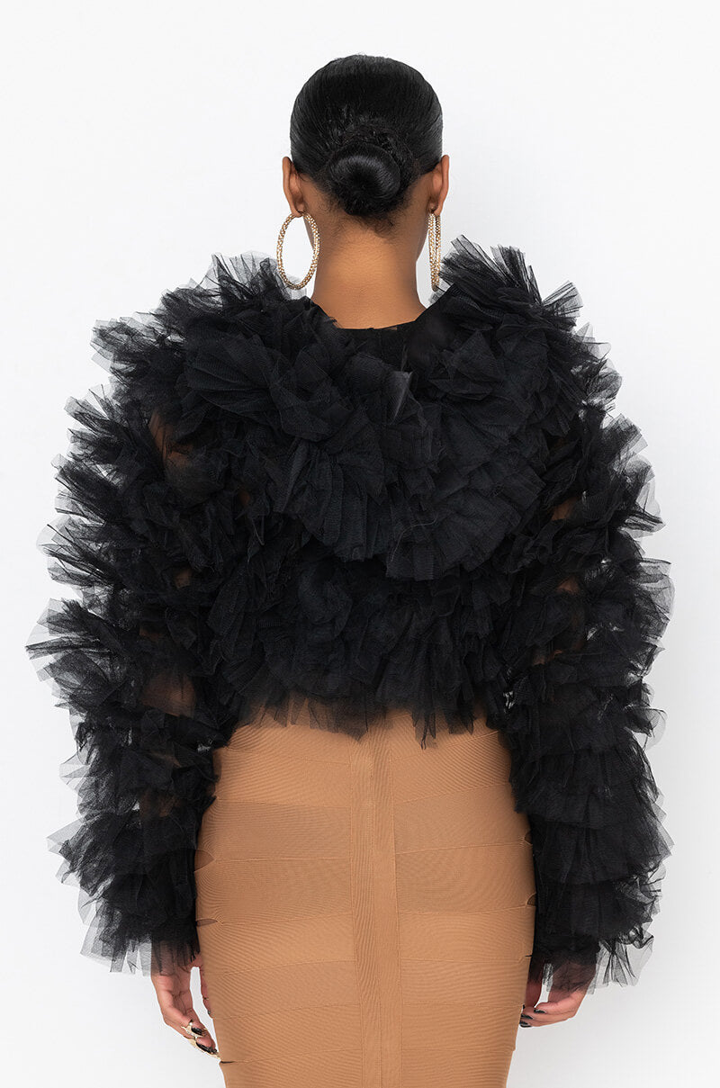 Detail View Samira Ruffle Cardigan