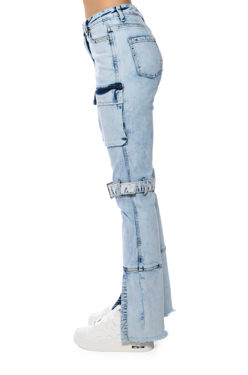 Detail View Sammi Denim Cargo Pant 5