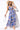 Front View Sammie Scarf Print Maxi Dress With Cut Out in Blue Multi